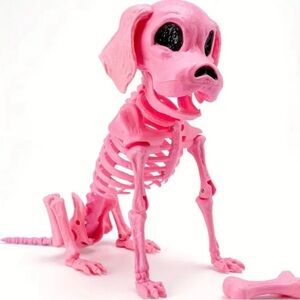 Pink Posable Dog Skeleton Decoration